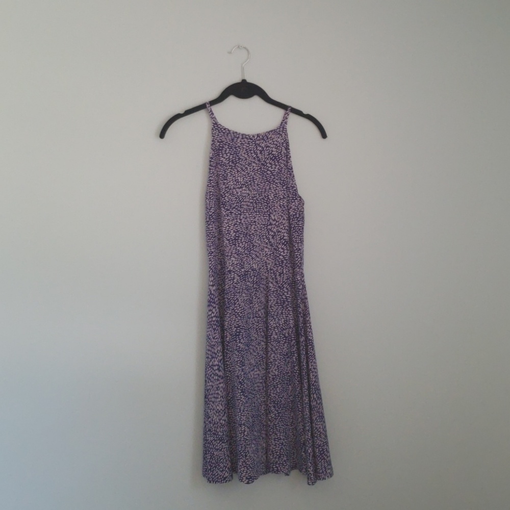 Bar III Blue and white halter dress